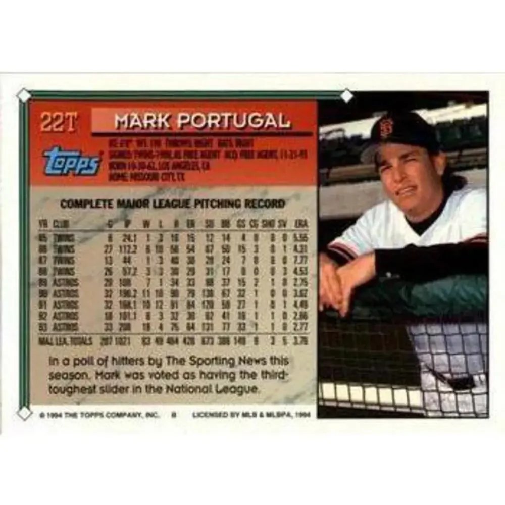 1994 Topps Traded Mark Portugal 22T San Francisco Giants